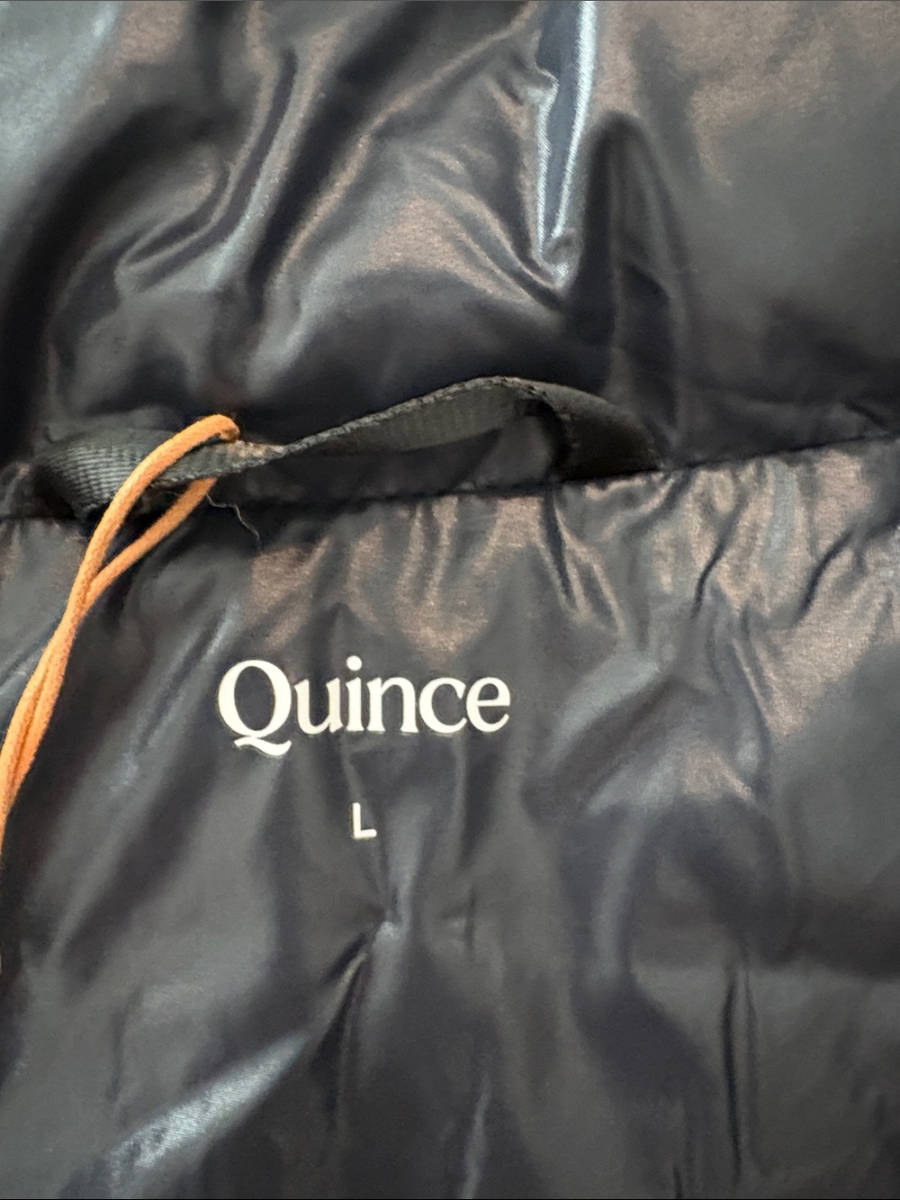 QUINCE Responsible Down Cropped Puffer Jacket Shiny Black Large - Picture 12 of 16
